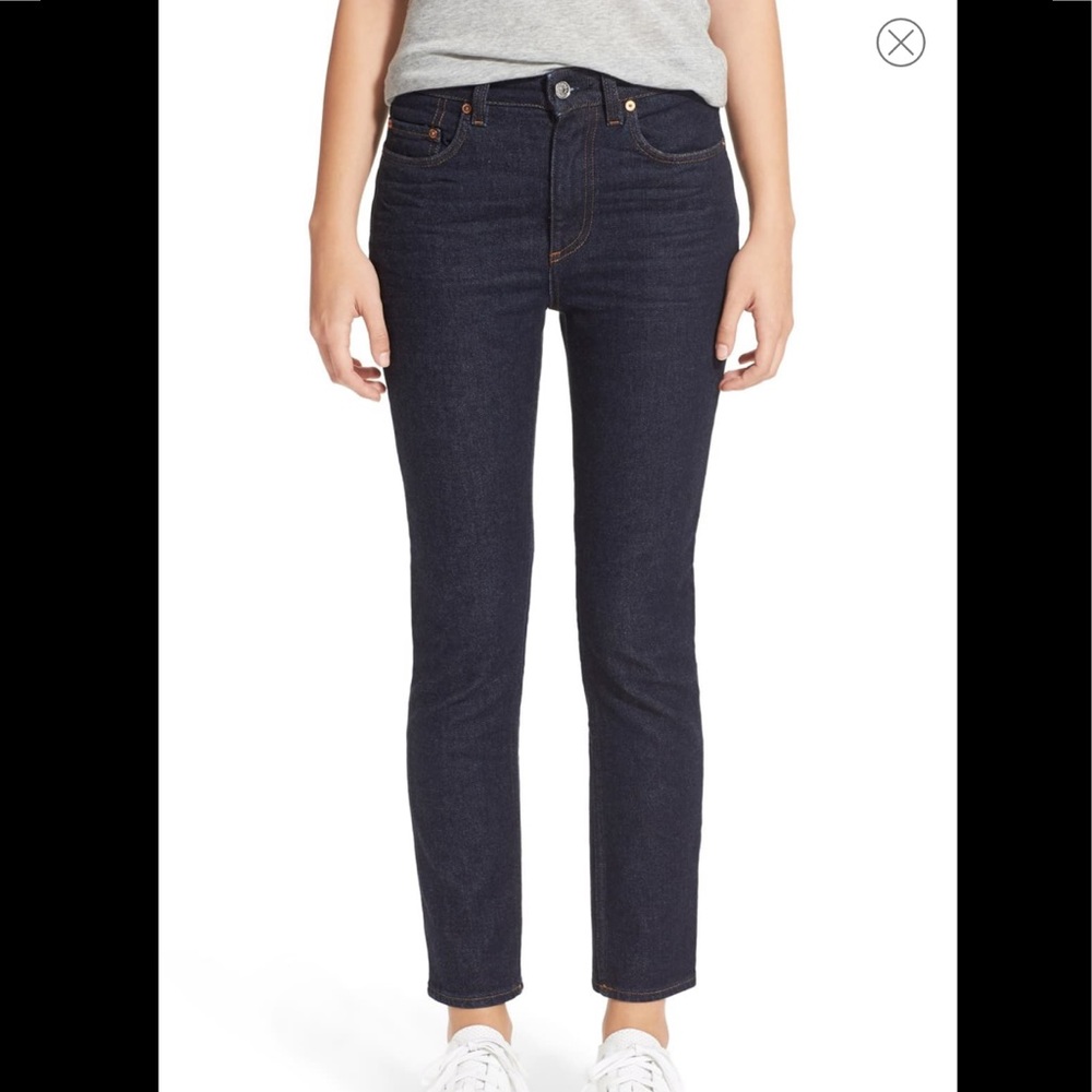 Acne Patti One Raw Denim Jeans With Straight Leg